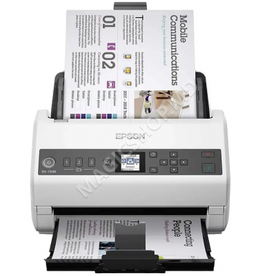 Scaner de documente cu alimentare automată Epson WorkForce DS-730N, A4, Alb